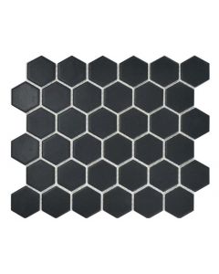 27.8x32.1 5x5 BLACK MATT BIG HEX MOSAIC tile
