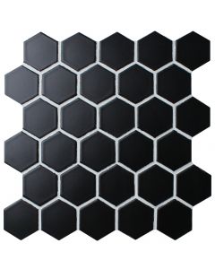 27.1x28.2 5.1x5.1 BLACK MATT HEXAGON tile
