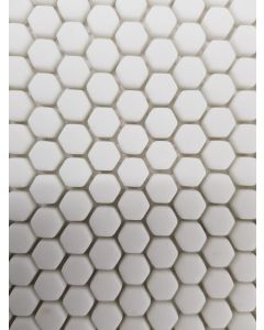 30.1x31 6x10 TINI HEX WHITE GLASS MATT 6MM THICK tile