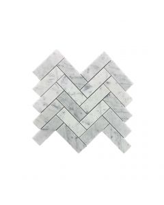 30x30 3x10x0.8 HERRINGBONE CARRARA WHITE MARBLE HONED tile