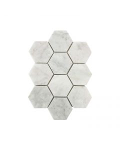 95x95x10 LARGE HEXAGON CARRARA HONED MARBLE MOSAICS tile