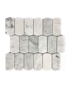 29.9x31x1 5x10 STONE ARC CARRARA WHITE HONED MOSAIC tile