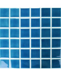 4.8x4.8 POOL MOSAIC SORRENTO RANGE KINGFISHER BLUE CRAKLE tile