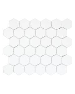27.8x32.1 5x5 WHITE MATT BIG HEX MOSAIC tile